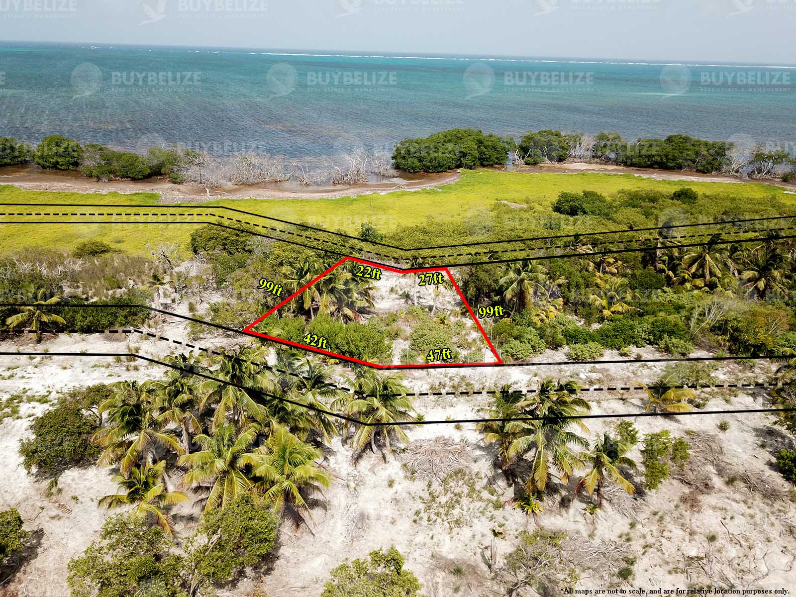 Beautiful Sea Front lot For Sale In North Caye Caulker